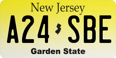 NJ license plate A24SBE