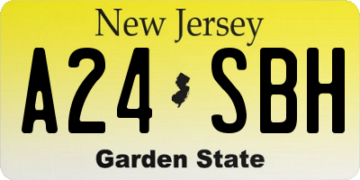 NJ license plate A24SBH