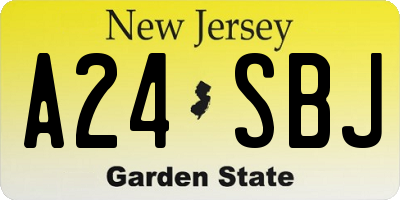 NJ license plate A24SBJ