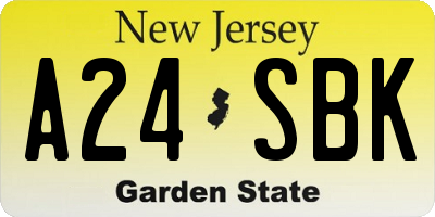 NJ license plate A24SBK