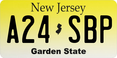 NJ license plate A24SBP