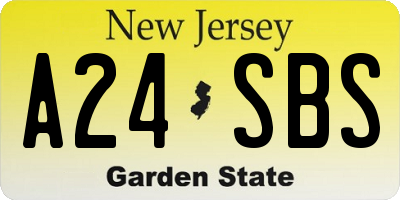 NJ license plate A24SBS