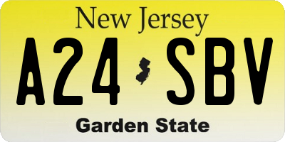 NJ license plate A24SBV