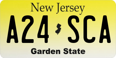NJ license plate A24SCA