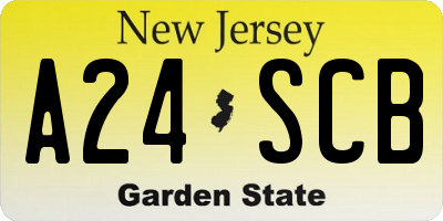 NJ license plate A24SCB