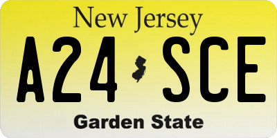 NJ license plate A24SCE