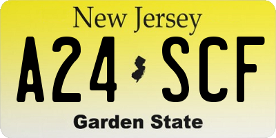 NJ license plate A24SCF