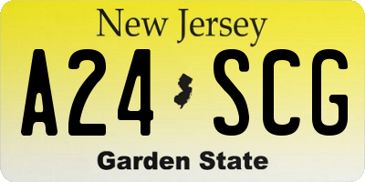 NJ license plate A24SCG