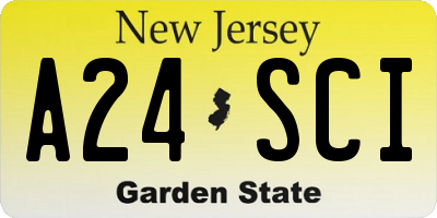 NJ license plate A24SCI
