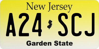 NJ license plate A24SCJ