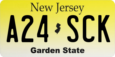 NJ license plate A24SCK