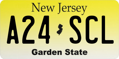 NJ license plate A24SCL