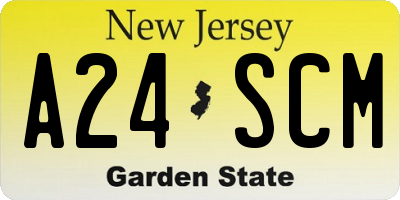 NJ license plate A24SCM