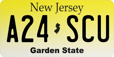 NJ license plate A24SCU