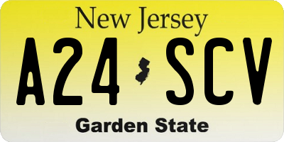 NJ license plate A24SCV