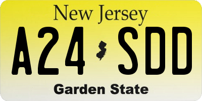 NJ license plate A24SDD