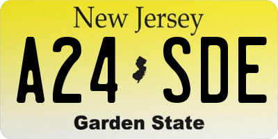 NJ license plate A24SDE