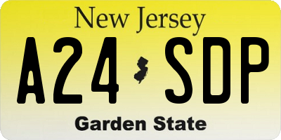 NJ license plate A24SDP