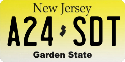 NJ license plate A24SDT