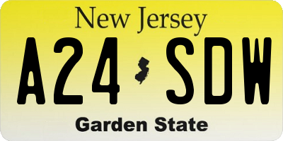 NJ license plate A24SDW
