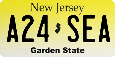 NJ license plate A24SEA