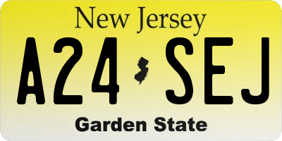 NJ license plate A24SEJ