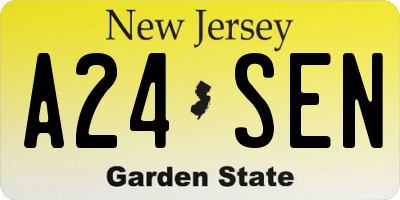 NJ license plate A24SEN