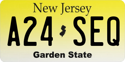 NJ license plate A24SEQ