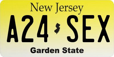 NJ license plate A24SEX