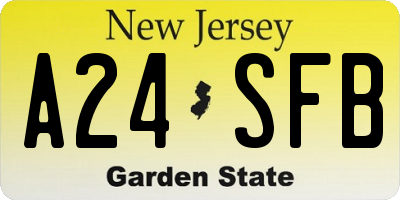 NJ license plate A24SFB