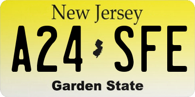 NJ license plate A24SFE