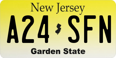 NJ license plate A24SFN