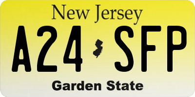 NJ license plate A24SFP