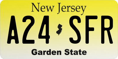 NJ license plate A24SFR