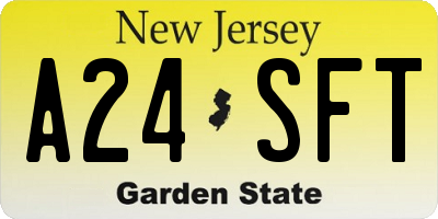 NJ license plate A24SFT