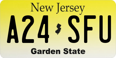 NJ license plate A24SFU
