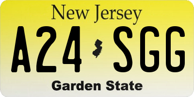 NJ license plate A24SGG