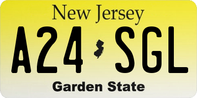 NJ license plate A24SGL