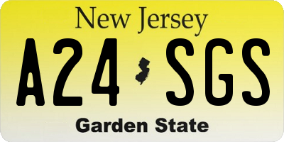 NJ license plate A24SGS