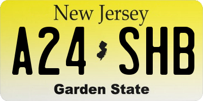 NJ license plate A24SHB
