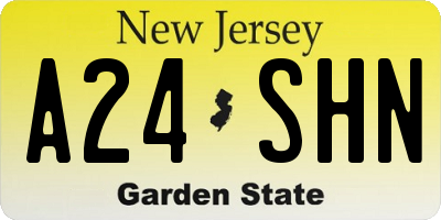NJ license plate A24SHN
