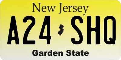 NJ license plate A24SHQ