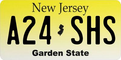 NJ license plate A24SHS