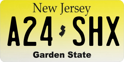 NJ license plate A24SHX
