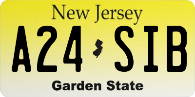 NJ license plate A24SIB
