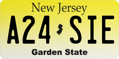 NJ license plate A24SIE