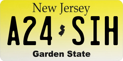 NJ license plate A24SIH