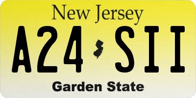 NJ license plate A24SII