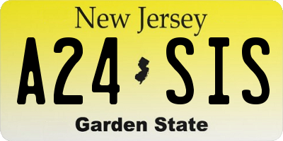 NJ license plate A24SIS