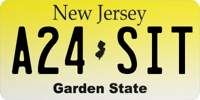 NJ license plate A24SIT